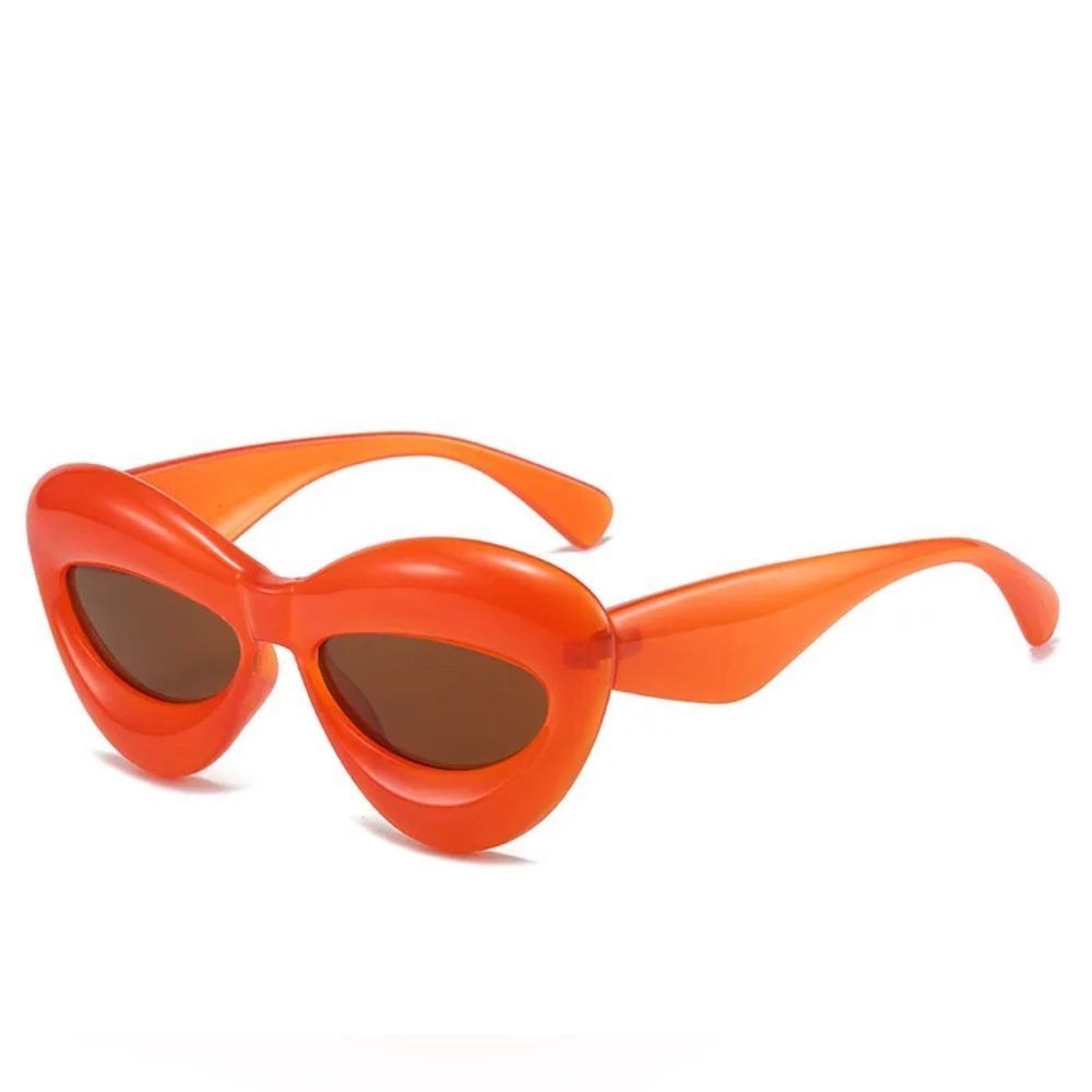Orange inflated cat eye sunglasses